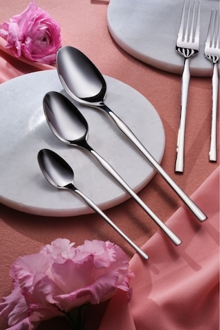 Karaca Elegance Cane Platin 12 Kişilik 84 Parça Çatal Kaşık Bıçak Takımı