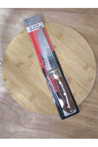 2nu Bilezikli Paslanmaz Çelik Bıçak Ahşap