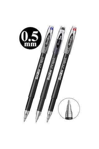 Mavi Kırmızı Siyah Pilot Kalem Speed 25 3 Adet Scrikss Pilot Kalem 0.5mm Roller Uçlu Pilot Kalem İnce Uçlu Likit Pilot Çok Renkli