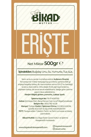 Erişte Makarnası 500 Gr.