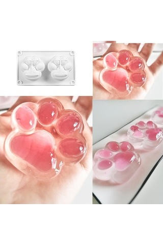 Fastbuy Silikon Paskalya Tavşanı Kek Kalıbı, 2'li Izgara Mus, Kedi Pençesi Tasarımı, Fırınlanabilir, Çok Renkli, Ev Yapımı P Çok Renkli