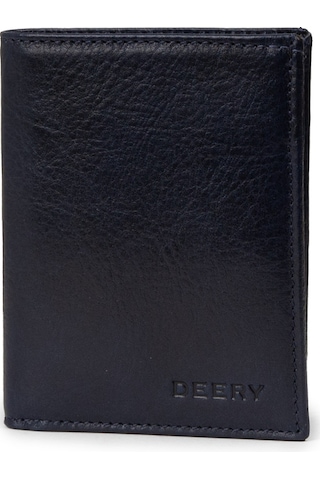Deery Hakiki Deri Lacivert Dikey Erkek Cüzdanı - 00216mlcvz01 Lacivert