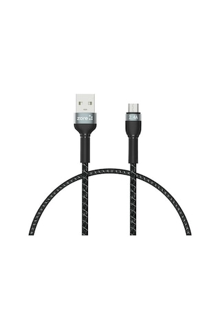 Zore Shira Serisi Micro Usb Kablo 30 Cm-Siyah-Siyah