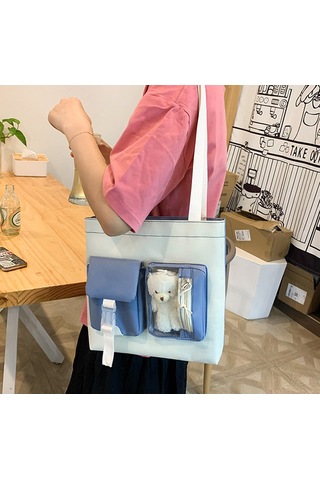 Sımıcg Öğrencinin Beş Parçalı Büyük Kapasiteli Okul Çantası Mavi