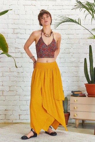 Bohem Tarz Katlı Salaş Beli Lastikli Uzun Etek