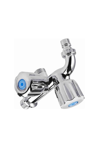 Yaozixa Krom Kaplama Plastik Tek Soğuk Su Musluğu, Çift Kanal Ve Ayırılmış Kontrol Kolu, G 1/2 Bağlantı, Ev Ve Bahçe İçin