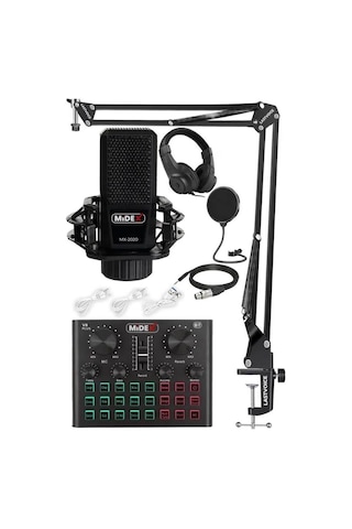 Mx-2020 Live Set Efektli Ses Kartı Mikrofon Stand Kayıt Canlı Yayın Seti Pc Ve Telefon