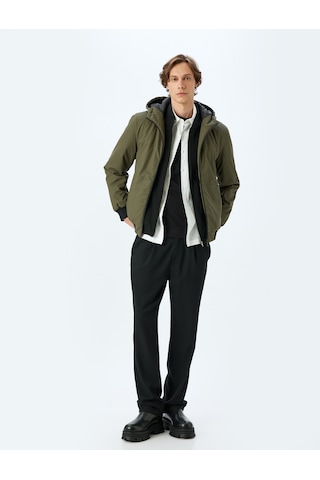 Koton Mevsimlik Ceket Slim Fit Fermuarlı Yeşil 5wam20067hw Yeşil