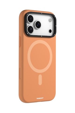 Apple Uyumlu iPhone 17 Pro Max Kılıf M-safe Şarjlı Kamera Standlı Youngkit Gel Cream Serisi Kapak Turuncu Turuncu