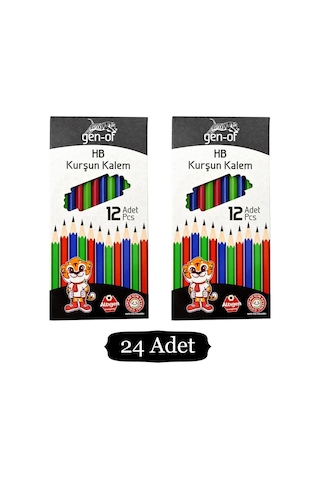 Gen-of Hb Köşeli Kurşun Kalem Gen-6000 24 Adet
