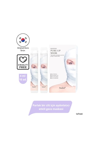 Sudee Shining Pure-up Mask 4ml 10 Adet Parlak Bir Cilt İçin Aydınlatıcı Etkili Gece Maskesi
