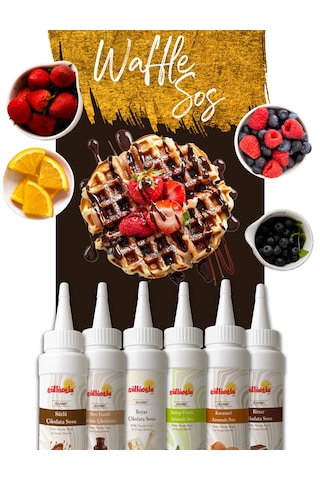 Güllüoğlu Waffle & Pankek & Tatlı & Dondurma Sos Çikolata Sosu Seti 6'lı