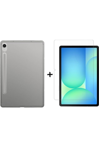 Forzacase Samsung Uyumlu Galaxy Tab S10 Fe 10.9 X520 İçin Silikon Kılıf + Temperli Cam Ekran Koruyucu Fc013 Silikon