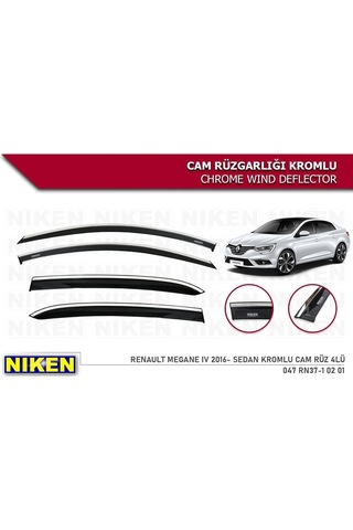 Renault Megane 4 Sd Kromlu Cam Rüzgarlığı 4'lü 2016+