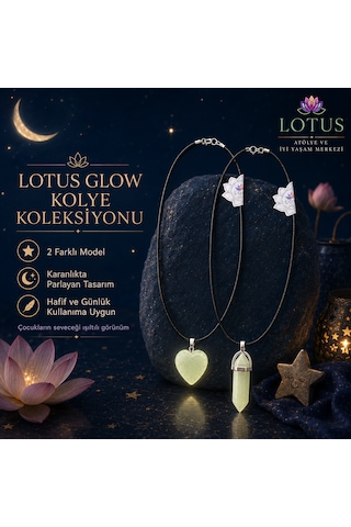 Kedi Gözü Glow Kolye Koleksiyonu Karanlıkta Parlayan Çocuk & Genç Kolyesi Kalp