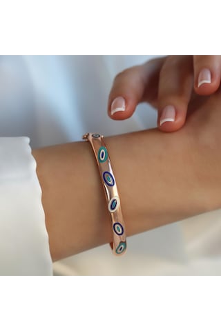 Fortuna Modeli Rose Gold Gümüş Kelepçe Gümüş