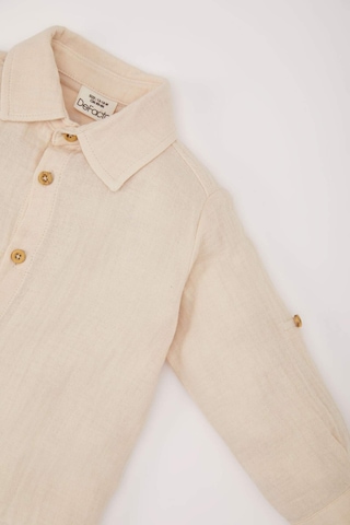 DeFacto Erkek Bebek 2'li Takım Müslin Uzun Kollu Gömlek Beli Lastikli Alt E2013A525SPBG286 Bej