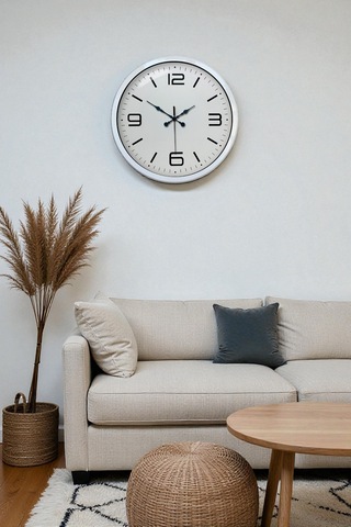 40 Cm Beyaz Metal Modern Duvar Saati 11529050