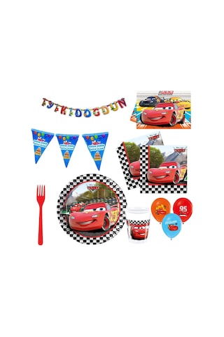 Cars Arabalar Şimşek Mcqueen 8 Kişilik 11 Parça Doğum Günü Set