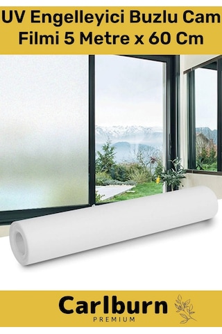 Özel Üretim İç Göstermeyen Yapışkan İz Bırakmaz Uv Engelleyici Buzlu Cam Filmi 5 Metre X 60 Cm