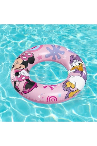 Minnie Mouse Disney Figürlü Deniz Havuz Çocuk Yüzücü Simit - 3 - 6 Yaş Arası - 56 Cm Açık Pembe
