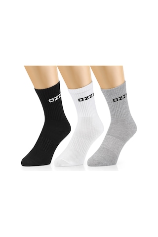 3 Çift Uzun Konçlu Tenis Spor Çorabı Asorti Paket