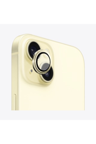 Safeus Safir Temperli Kamera Lens Koruyucu Apple Uyumlu iPhone 15 Plus Ve İle Sarı