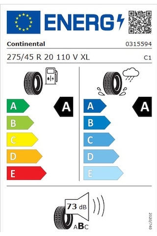 Continental 275/45R20 110V XL Ecocontact 6 Vol Yaz Lastiği - 2025