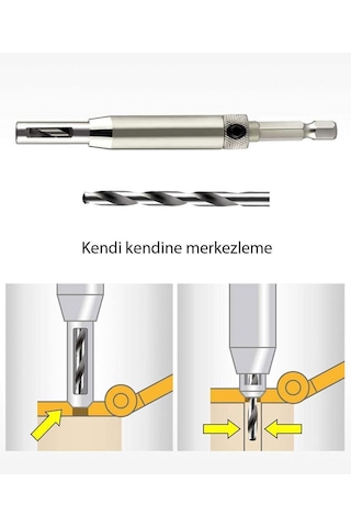 Rox Wood 0086 Kendinden Merkezlemeli Bits Saplı Matkap Ucu Seti 7