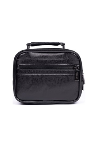 Moda Çanta Erkek Siyah Suni Deri Askılı Çanta Moda Bu-46