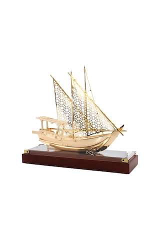 Büro Ev Ofis Hediyesi İçin Kutulu Maksi Pirinç Gemi Objesi