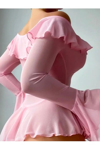 Eloria Fashion 2'li Pembe Tanga Hediyeli Kadın Fantezi Gecelik,pembe Fantezi İç Giyim,fantezi Elbise Pembe