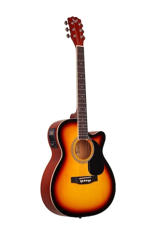 Angel Afg100ce-sb Elektro Akustik Gitar - Sunburst Başlangıç/orta - Cutaway Kesik Kasa Tasarımı, Dahili Ekolayzer Ve Preamp Sistemi, Ihlamur Ağacı Gövde Ölçüler: 41 İnç Standart Kasa