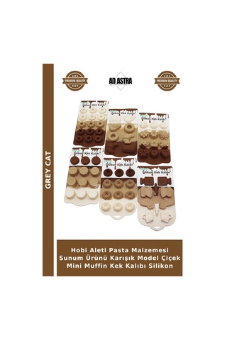 Hobi Aleti Pasta Malzemesi Sunum Ürünü Karışık Model Çiçek Mini Muffin Kek Kalıbı Silikon Diğer