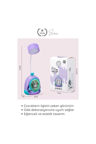 Masalambası Usb Şarjlı Led Mini Masa Lambası Çocuklar İçin Hayvan Figürlü Pet Kabin Sevimli Pembe