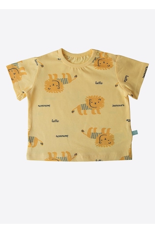 Organik Hello Summer Şort Salopet 2'li Takım Sarı Sari