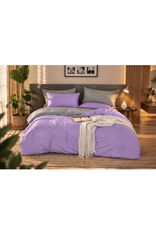 7days Çift Taraflı Çift Kişilik 6 Parça Nevresim Takımı 200x220 Gri - Lila 7days Çift Taraflı Çift Kişilik 6 Parça Nevresim Takımı 200x220 Gri - Lila