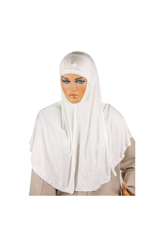 Boneli Hazır Başörtü Takımı Krem -1154