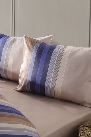 Doqu Home Saten Nevresim Takımı Maestro Çift Kişilik - Mavi Çok Renkli