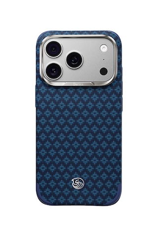 Apple Uyumlu iPhone 17 Pro Kılıf M-safeli Yükseltilmiş Çerçeveli Benks Armorgrid Armoredge X9 Kevlar Karbon Laciv Lacivert