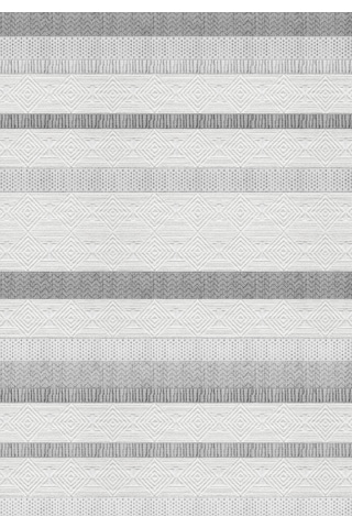 Kilim Desenli Dekoratif Kaymaz Taban Yıkanabilir Halı Salon Halısı Gri