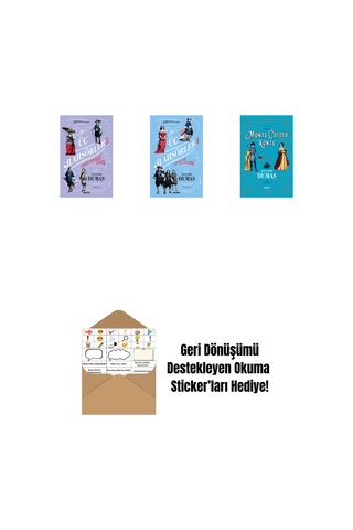 Üç Silahşörler 5 - Demir Maskeli Adam + Üç Silahşörler 4 - Louise De La Valliere + Monte Cristo Kontu + Okuma Sticker'ları