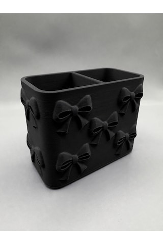 3d Baskı Fiyonk Desenli Bölmeli Kalemlik - Masaüstü Organizer - Siyah Çok Renkli 3d Baskı Fiyonk Desenli Bölmeli Kalemlik - Masaüstü Organizer - Siyah Çok Renkli