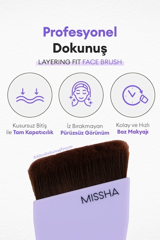 Özel Kesim Çok Fonksiyonlu Fondöten Fırçası Layering Fit Face Brush
