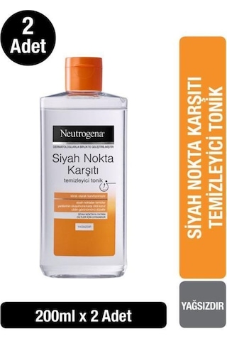 Neutrogena Siyah Nokta Karşıtı Yağsız Temizleyici Tonik 200 ML x 2