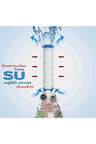 Truva 5 Adet Yedek Filtreli Su Tasarruflu Kireç Önleyici Özellikl Krom