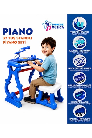 37 Tuş Piyano Seti 8 Farklı Demo Şarkı Enstrüman Ritim Pil İle Çalışır Piller Kutuyu Dahil Değildir Piyano 0.875 Mm