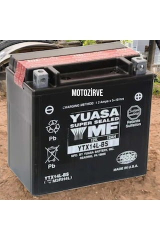 Yuasa Ytx14l-bs Cp 12v 12 Amper 200 Cca Bakım Gerektirmeyen Motosiklet Aküsü, Ytx14lbs