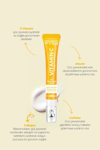 Wemara Vitamin C & Brightening Sarı Masaj Başlıklı Göz Kremi 18 Ml