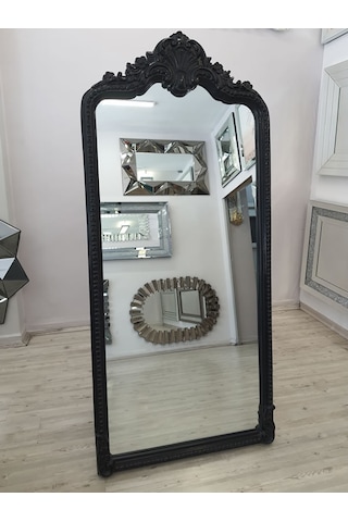 Ayna Denizi Princess Black Model Siyah Renk Dekoratif Ayaklı Boy Aynası Siyah
